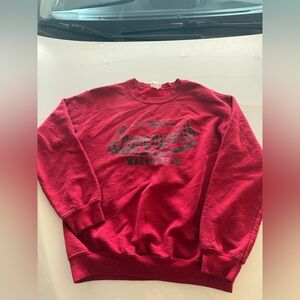 Vtg Gildan Leavenworth Washington Fleece Pullover Sweatshirt Men's Small  Red